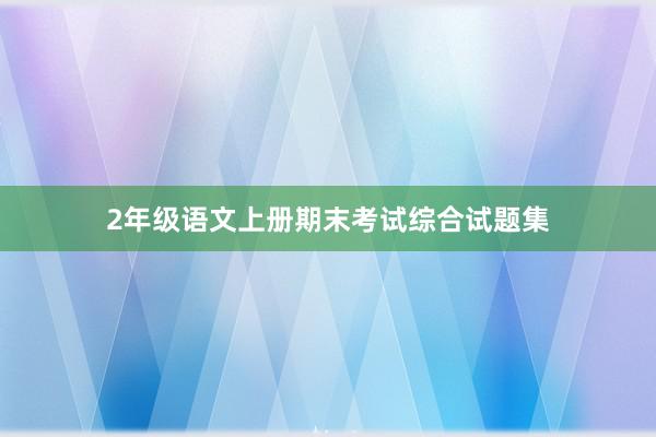 2年级语文上册期末考试综合试题集